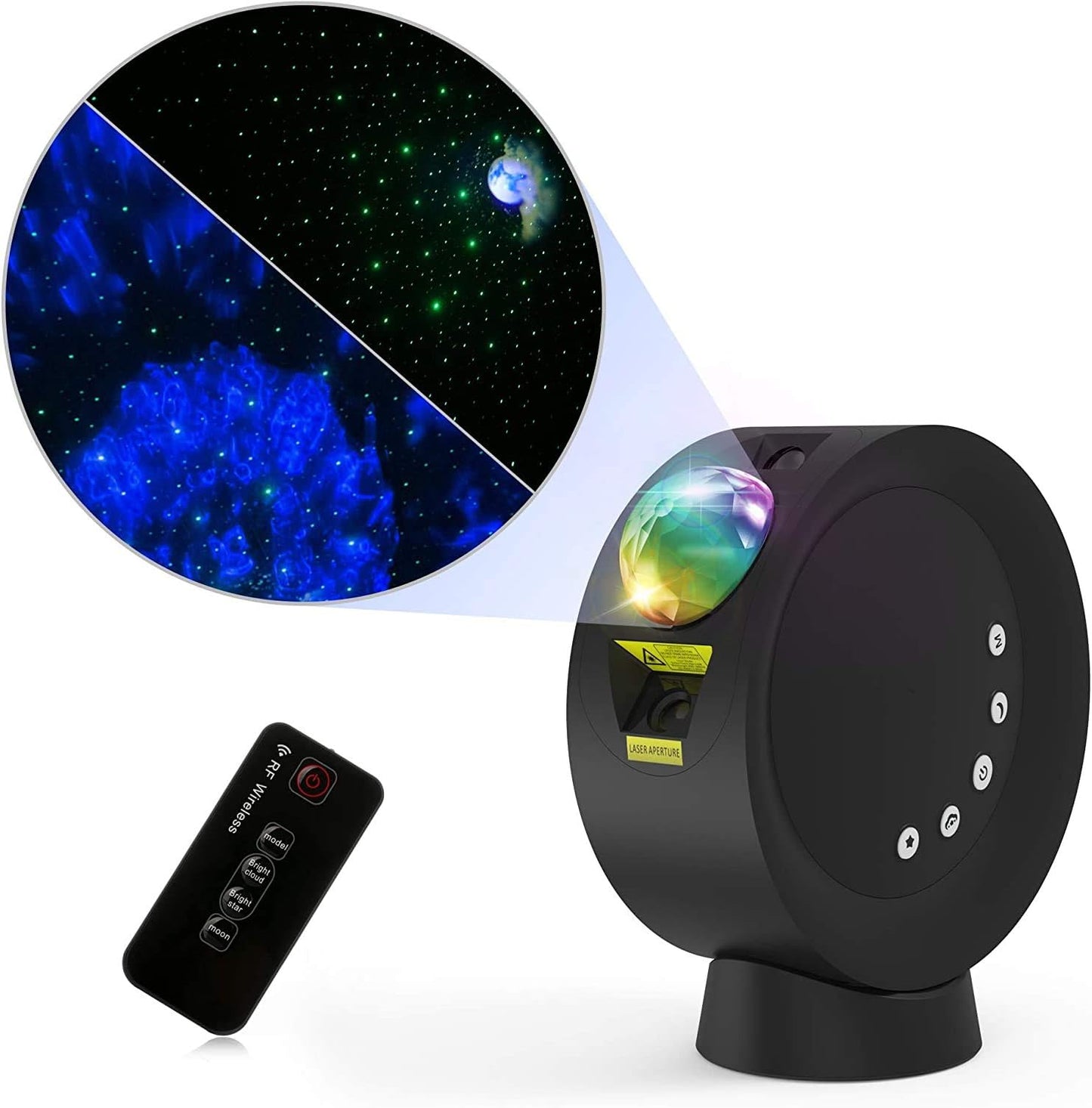 Galaxy Star Projector Night Light with 9 Lighting Modes, Remote Control, 4000mAh Battery (Up to 6 Hours), 300° Adjustable Design, and Dimmable Ambiance for Children's Bedrooms and Home Decor Parties