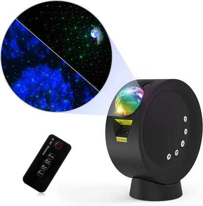Galaxy Star Projector Night Light with 9 Lighting Modes, Remote Control, 4000mAh Battery (Up to 6 Hours), 300° Adjustable Design, and Dimmable Ambiance for Children's Bedrooms and Home Decor Parties