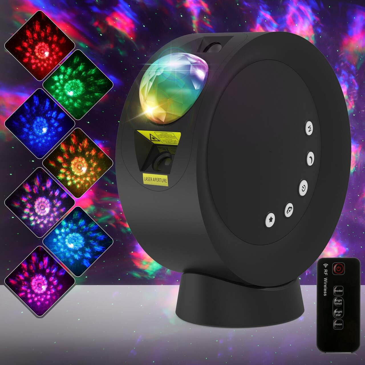Galaxy Star Projector Night Light with 9 Lighting Modes, Remote Control, 4000mAh Battery (Up to 6 Hours), 300° Adjustable Design, and Dimmable Ambiance for Children's Bedrooms and Home Decor Parties